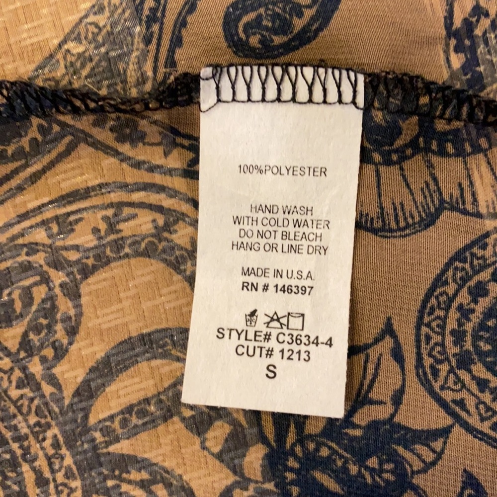 *3/20* elleCLO Lightweight Brown Paisley Open-Front Kimono - Picture 8 of 8